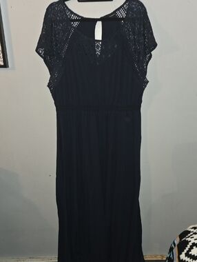 torrid Blue Lace-Yoke Maxi Dress